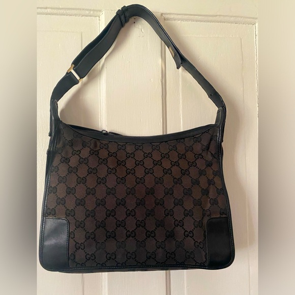 Preloved GUCCI shoulder bag blk tote bag, Made in Italy. size: M - Picture 1 of 11